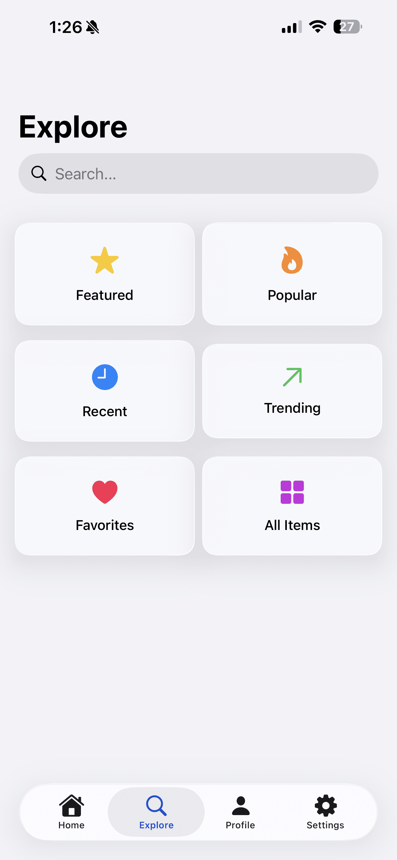Explore app screenshot