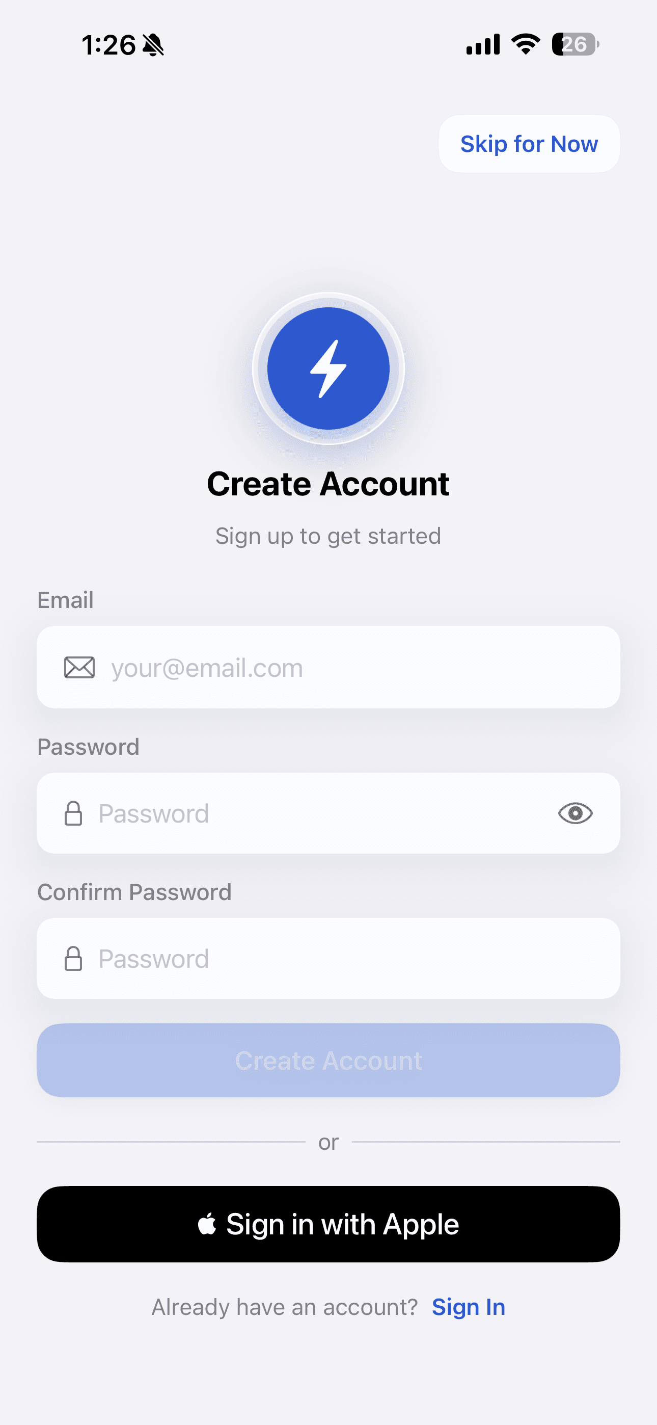 Sign In app screenshot